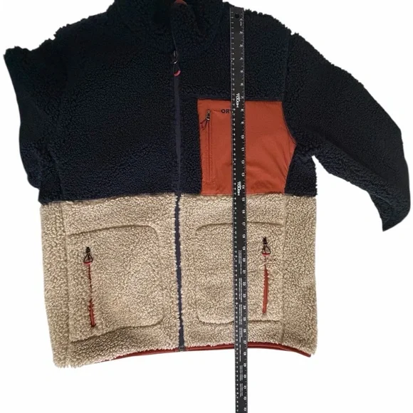 Orvis Men's Puffer Jacket - Navy, Tan, and Orange - Picture 3 of 6